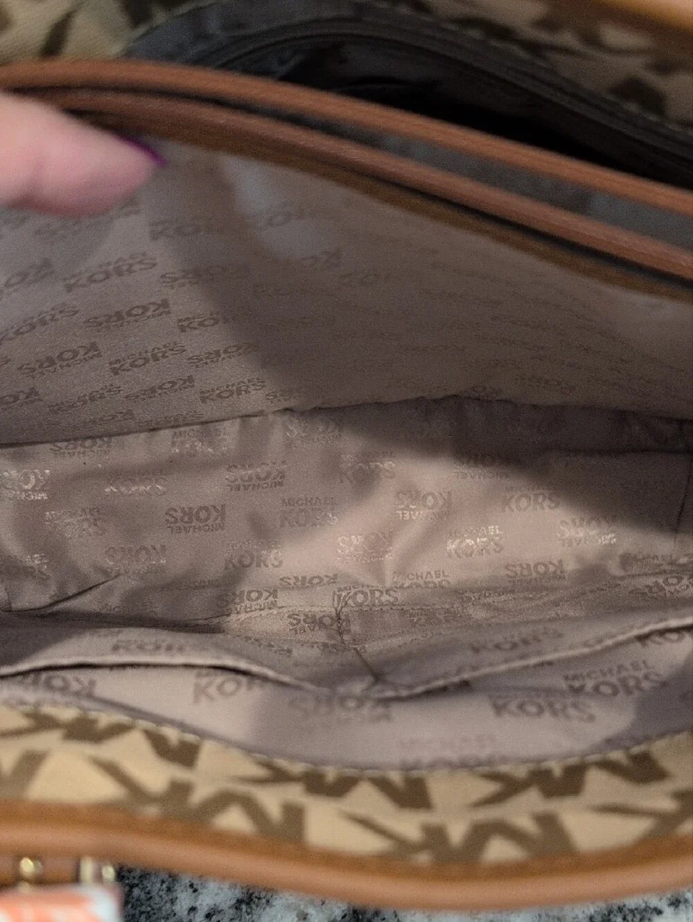Michael Kors Signature Canvas Tote Bag With Front Pocket